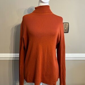 Chico's Warm Orange/Rust Turtleneck Sweater size 2/M/L